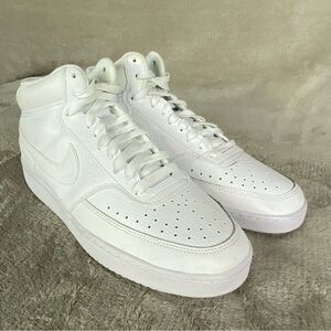 Nike Court Vision Mid Next Nature Mens Sneakers Shoes 11 White Leather NEW
